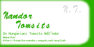 nandor tomsits business card